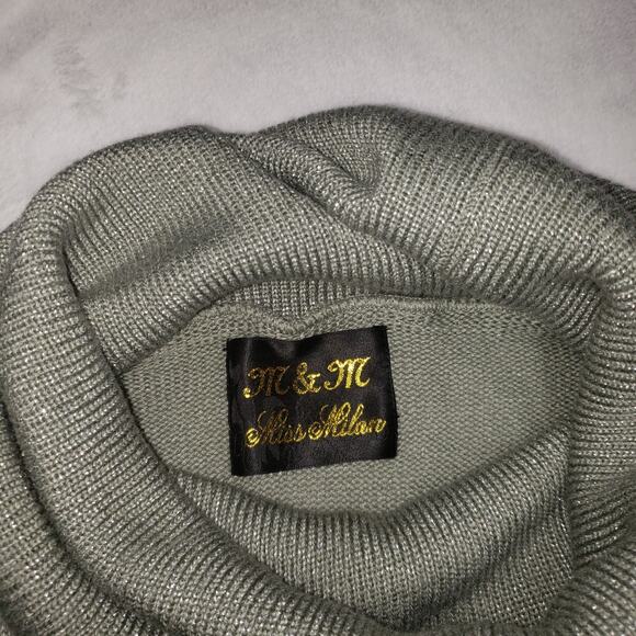 Vintage M&M Miss Milan Sage Green Sweater Tunic XS – Boutique 80s/90s Knit - Picture 2 of 10